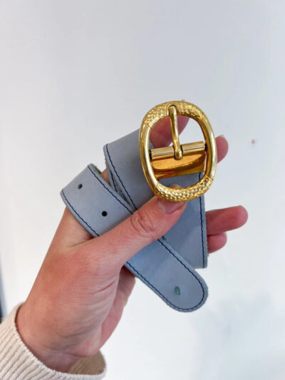 Ceinture vintage en cuir boucle dorée