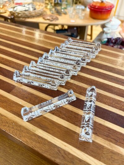 Lot de 12 porte-couteaux anciens cristal