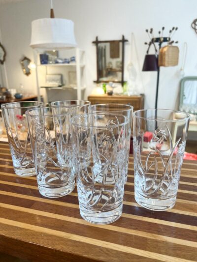 Verres à orangeade vintage en cristal taillé