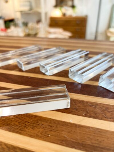 6 porte-couteaux bloc en cristal