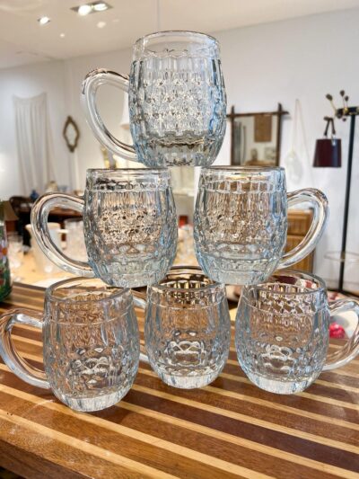6 chopes à bière vintage