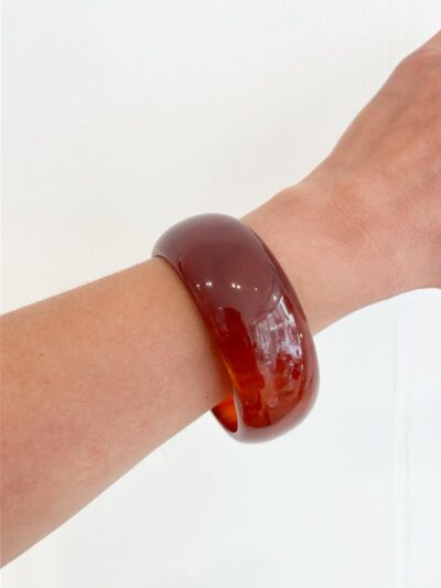 Bracelet vintage en Bakélite ambrée - 80’s