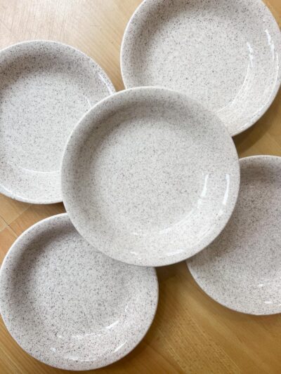 5 assiettes creuses mouchetées vintage - Italy