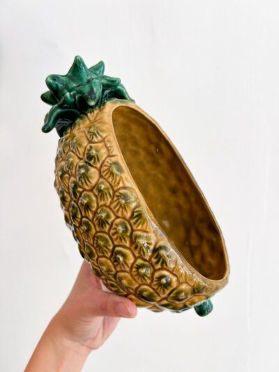 Saladier ananas ancien barbotine