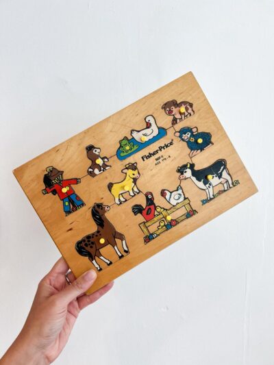 Jouet puzzle en bois Fisher Price vintage
