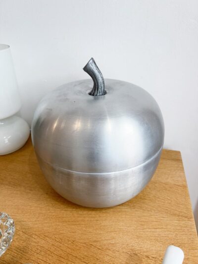Seau à glaçons “pomme” vintage - métal brossé Italy