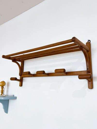 Porte-manteau mural en bois courbé GYF années 40