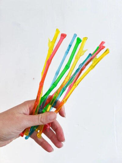Touillettes vintage plastique colorées