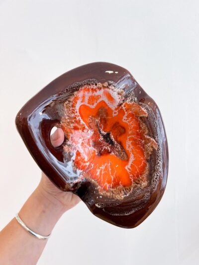 Cendrier vintage céramique flammée