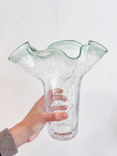 Vase verre soufflé drapé