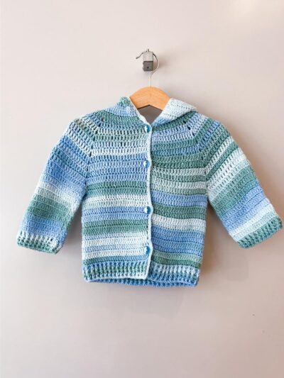 Gilet à capuche tricoté 12-18 mois