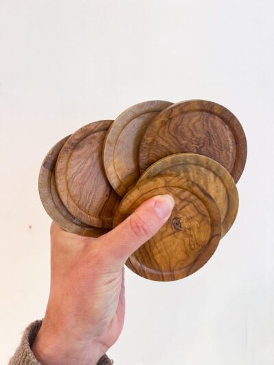 6 dessous de verre en bois d’olivier